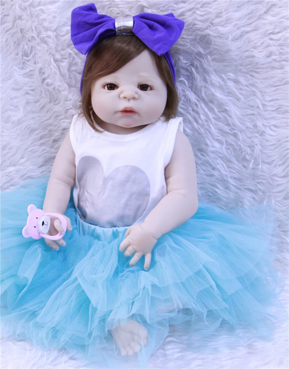 Bebes Reborn doll 57CM Full Body silicone Girl Baby Doll Bath Toy Lifelike Newborn Princess victoria Bonecas Menina | Игрушки и хобби