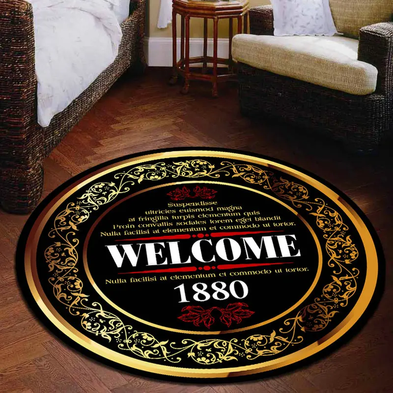 

Round 3D Geometric Plant Animal Printed Rugs Door Mat Parlor Bathroom LivingRoom Carpet Area Rug Modern Creative Home Decoration