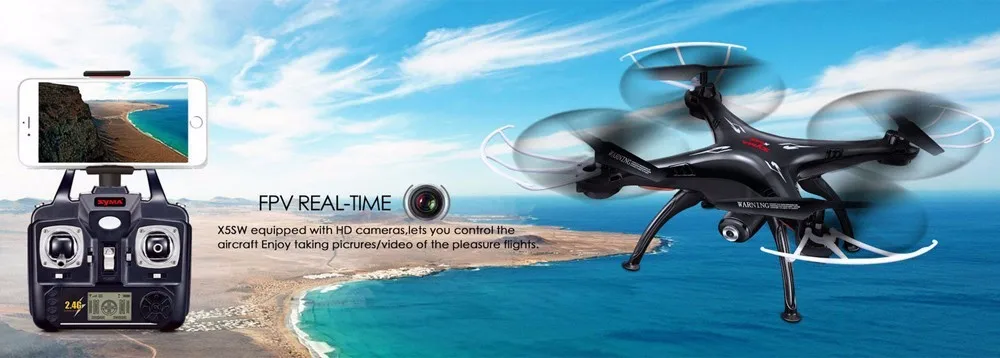 Дрон Квадрокоптер игрушка SYMA X5 W WI-FI RC квадролет с дистанционным управлением