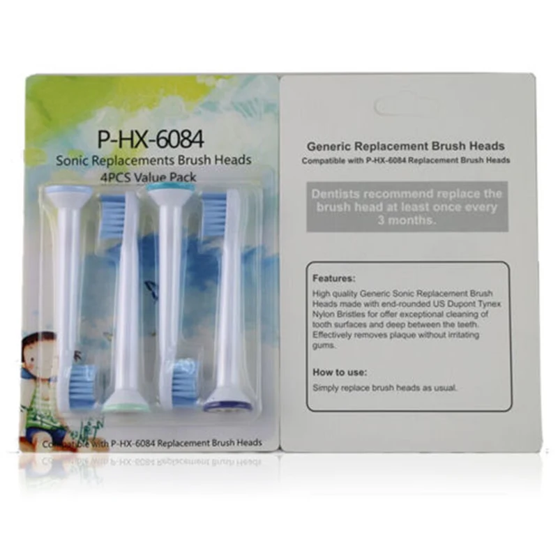 4 шт./упак. Замена Зубная щётка головки для Philips для Sonicare Sensitive HX6084 зубные щетки головы гигиены чистке