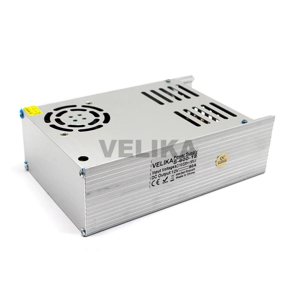 12V 50A 600w источник питания светодиодный трансформатор драйвера AC110V 220V к DC12V адаптер