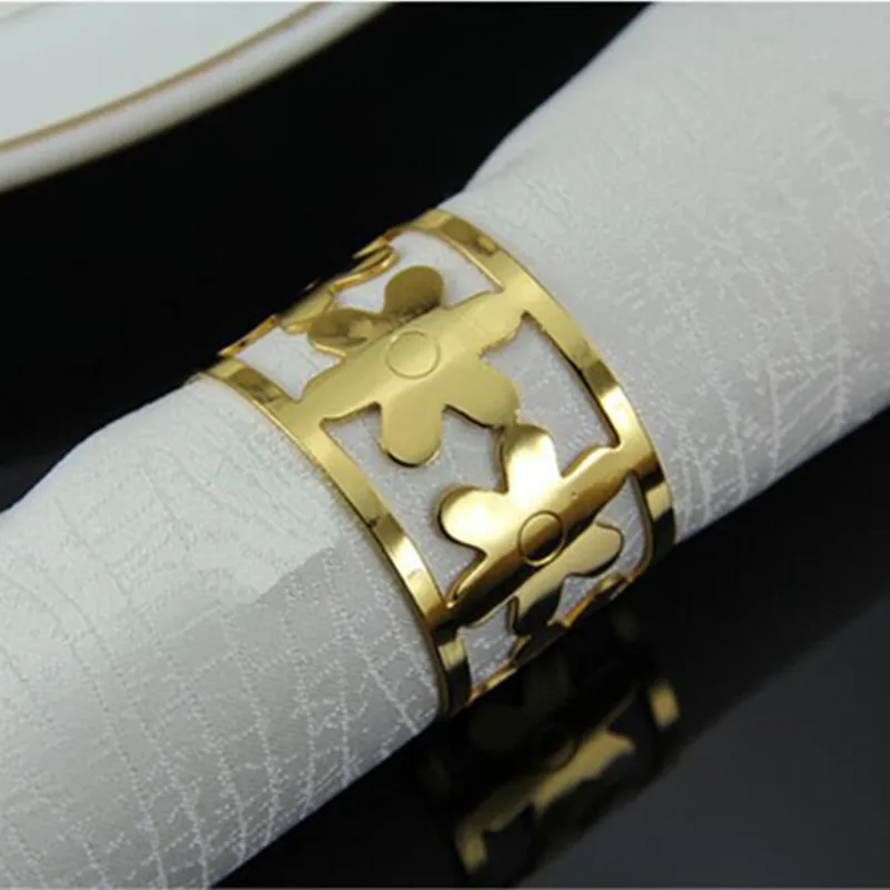 Модные полые пряжки для сервировки золотистый и серебристый Свадебный держатель