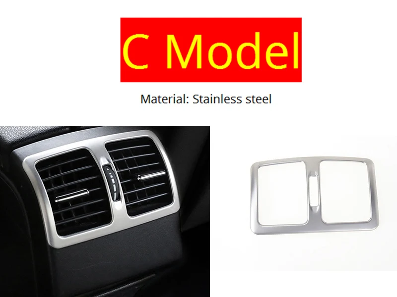 C Model Silver Автомобильный стиль, внутренние кнопки, декоративная панель, накладка, наклейка, рамка для Mercedes Benz C class W204 2011-, автомобильные аксессуары - Название цвета: C Model Silver