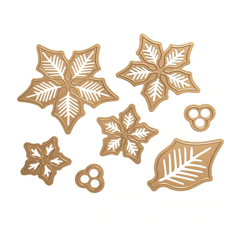Многослойные металлические режущие штампы Poinsettia новый трафарет для тиснения