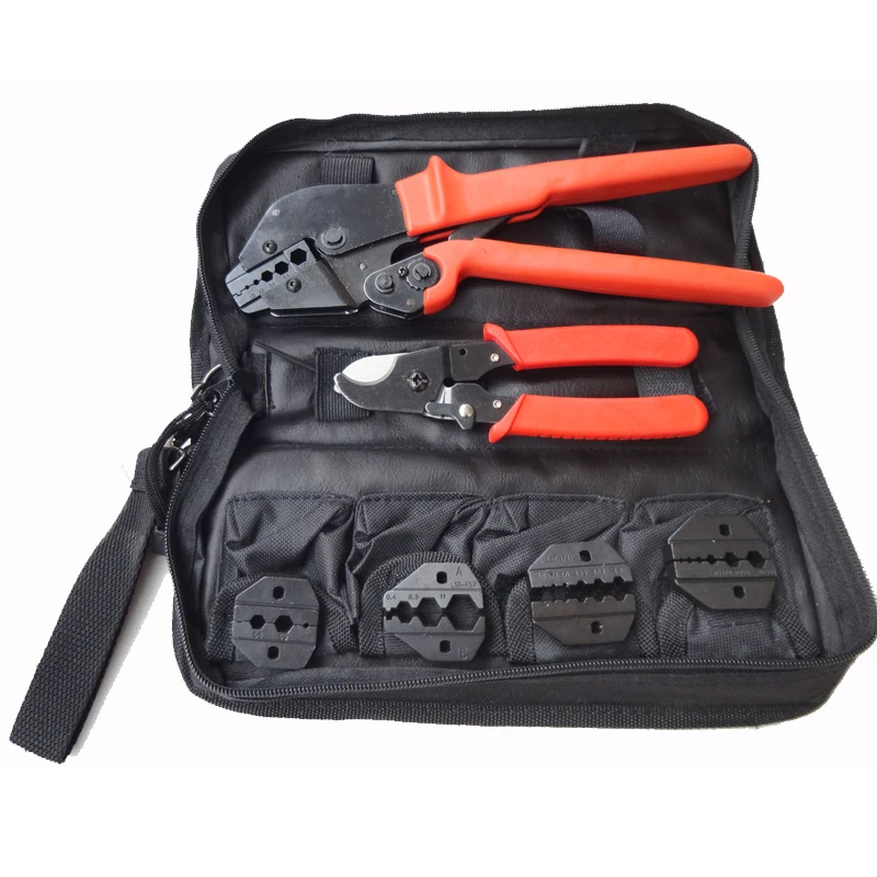 

AP-K05H Mini Oxford Combination tools Crimping Tool Kits with hand crimping tools cable cutter and replaceable die sets