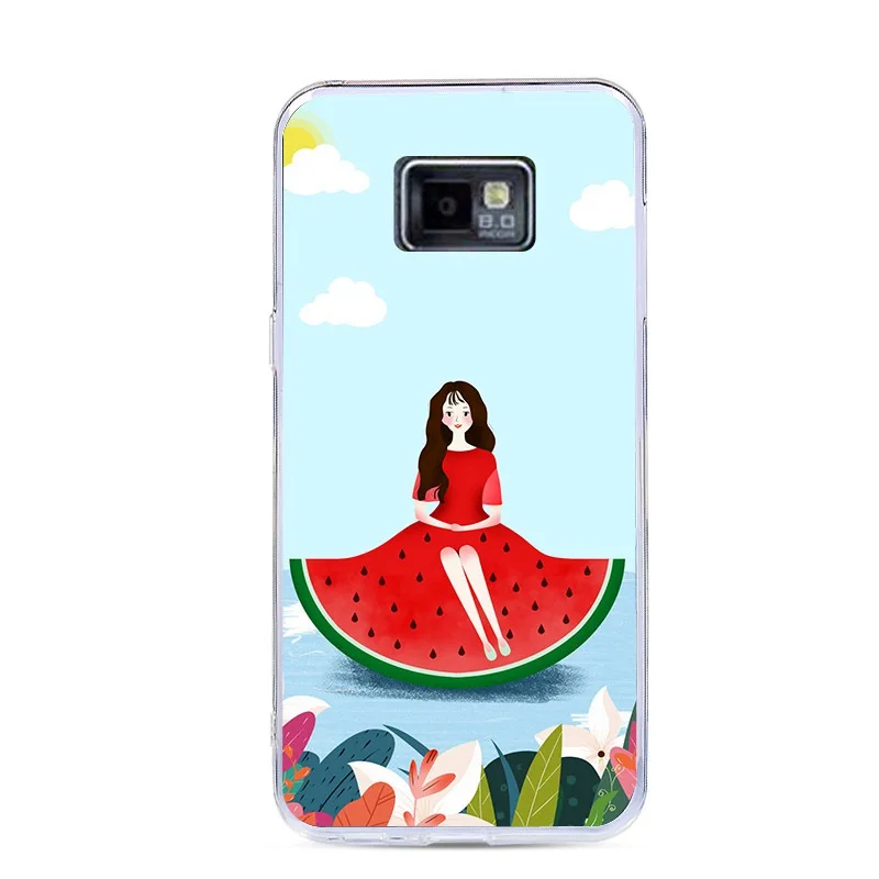 Прозрачный силиконовый чехол с принтом для samsung Galaxy S2 i9100, сумка для телефона, задняя крышка, чехол для Galaxy S2 Plus i9105, милые животные
