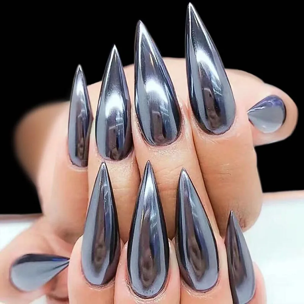 New 1Box Women Girl Sexy Mirror Nail Polish Plating Silver Paste Metal Color Gel Stainless Steel DIY Glitter p# dropship | Красота и