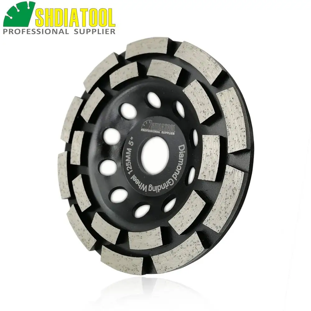 SHDIATOOL 5 Inches Metal Bond Diamond Double Row Grinding Cup Wheel 125MM Disc Bore 7/8&quot 22.23mm Concrete Granite | Инструменты