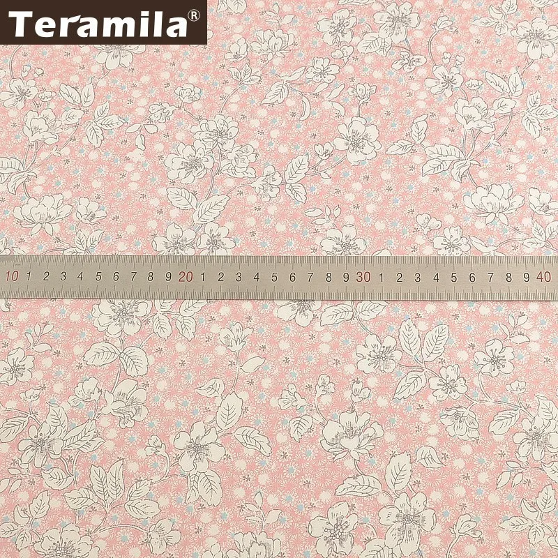 Teramila розовая саржевая ткань из 100% хлопка Algodon DIY Flroal Design шитье лоскутное стеганые