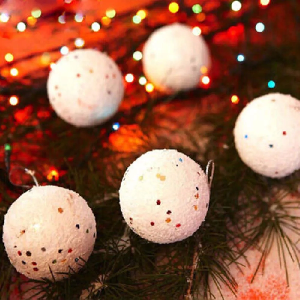Новинка 6 шт. 4 см рождественские шарики из пенопласта подвесные украшения для