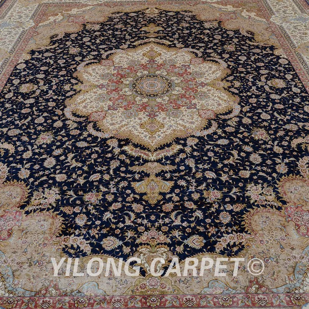 Goede Yilong 9'x12 'Traditionele Klassieke Handgemaakte Kleed Grote Vantage Zijde Perzisch Tapijt (0826)
