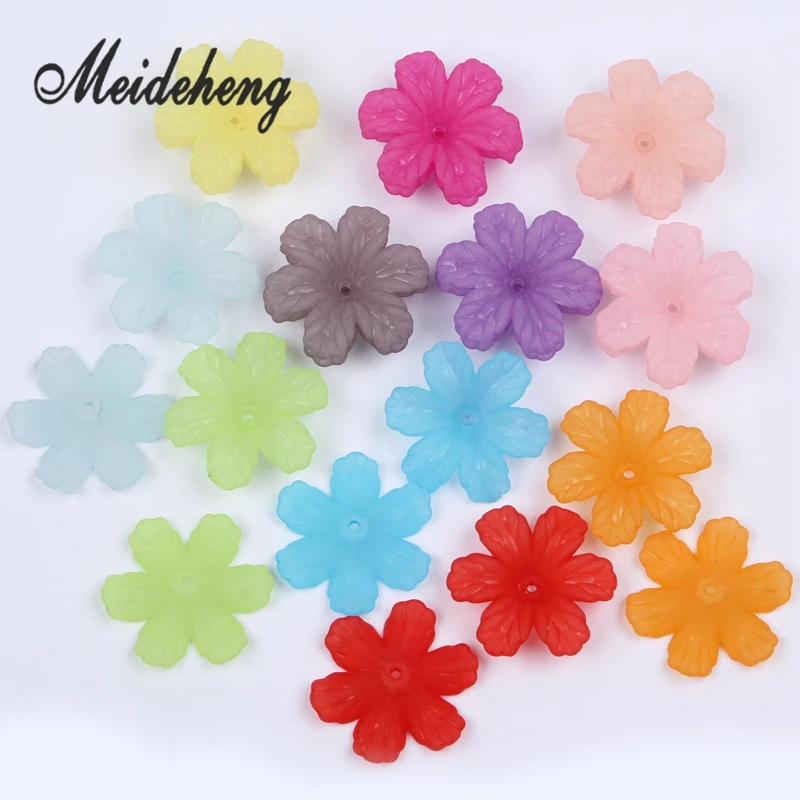 

Acrylic Six Petal Flower Spacer Beads For Jewelry DIY Making Craft Decoration Life Tree Making Materials 29x32mm Free Shipping