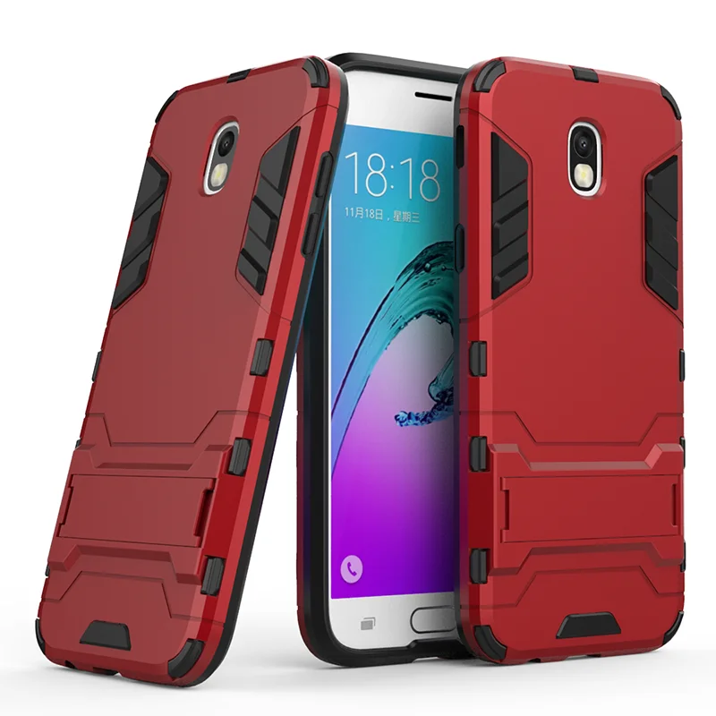 red Yuetuo роскошный защитный чехол для samsung galaxy j3 j5 j7 j 3 j330 j530 j730 пластиковый Гибридный противоударный чехол для задней панели телефона - Цвет: red