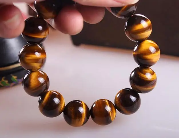 5А Желтый тигровый глаз камень браслет натуральный счастливые мужчины и женщины