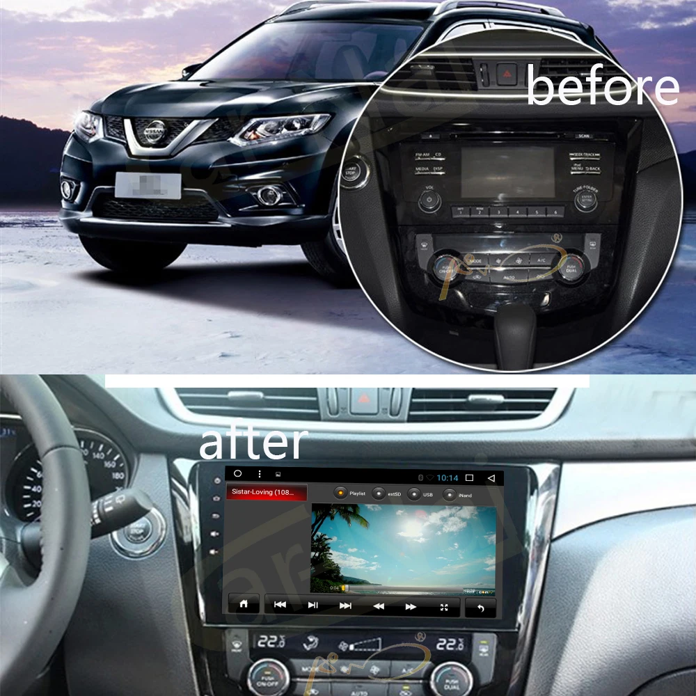 Android 8 1/9 0 четырехъядерный Автомобильный GPS плеер Navi для Nissan X-Trail 2014-2017 головное