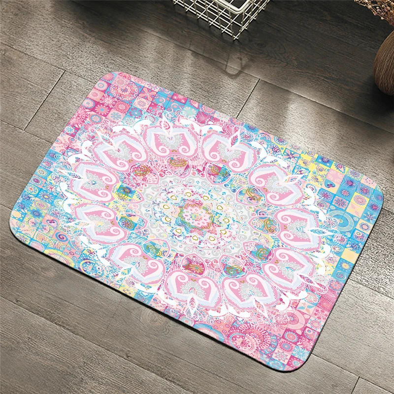 

Mandala Carpets Geometric Pattern Bathroom Floor Mats Toilet Rugs Kitchen Area Rug Pads Absorbent Front Door Mats