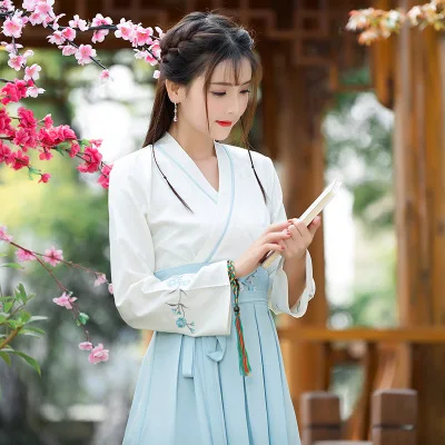 Элегантный женский Традиционный китайский костюм Hanfu Ladylike для женщин на Хэллоуин