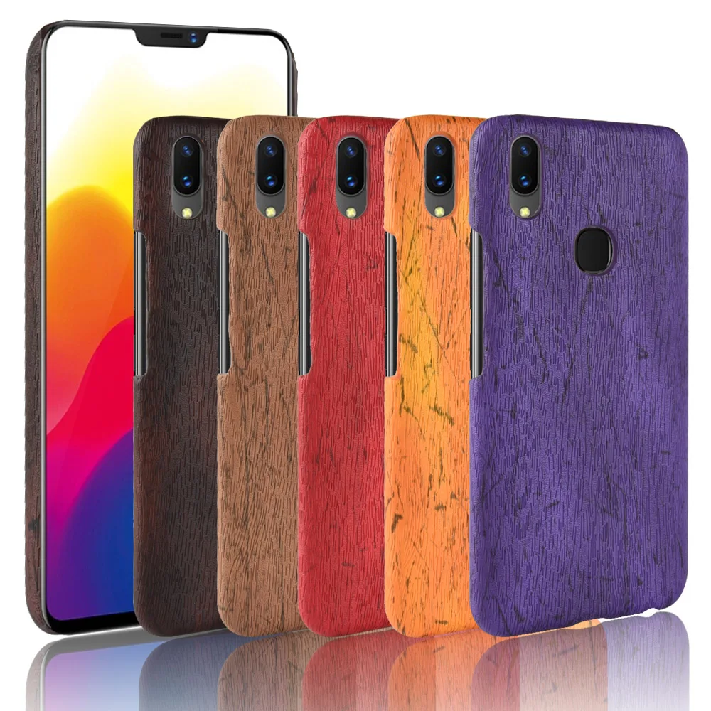 New Arrival Wooden Grain Case For VIVO V9 Classi Mobile Phone Back Cover Capa PU Leather Cases Coque Fundas |