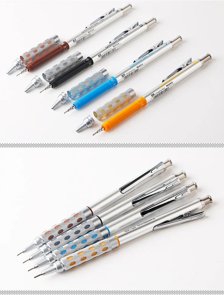 Pentel графа шестерни 1000 механический чертёжный карандаш с ластиком металлический корпус 1 шт. автоматический карандаш японский 0,5 мм 0,3 мм 0,7 0,9 мм