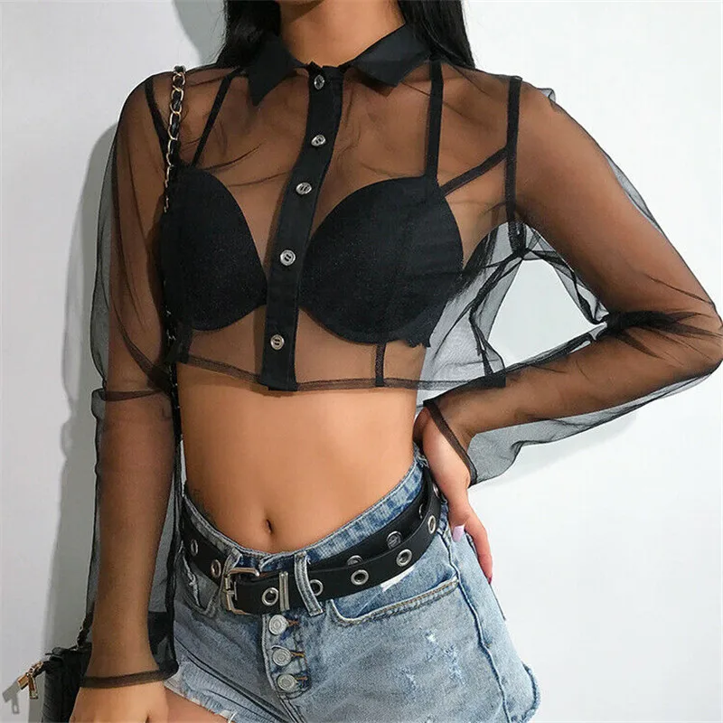 Женская прозрачная сетчатая кроп топ с сеткой свободная футболка на бретелях
