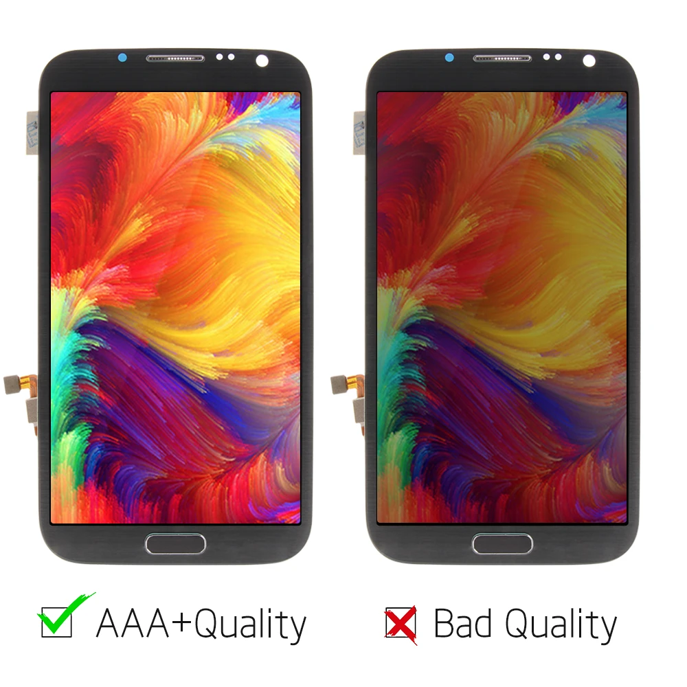 For Samsung Galaxy Note2 Note 2 N7100 Super AMOLED LCD Display Touch Screen Digitizer Full Assembly with Frame Glass Replacement | Мобильные