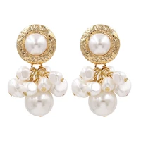 fishsheep za big pearl earring for women gold color irregular beaded drop earrings jewelry statement earrings brincos 2019 gift