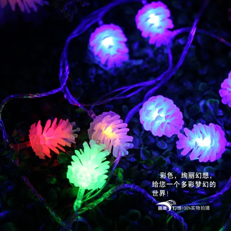 Год Pinecones светодиодный Рождественские огни Открытый 10 м светодиодный гирлянды сказочные огни Рождественские гирлянды украшения Luces de Navidad