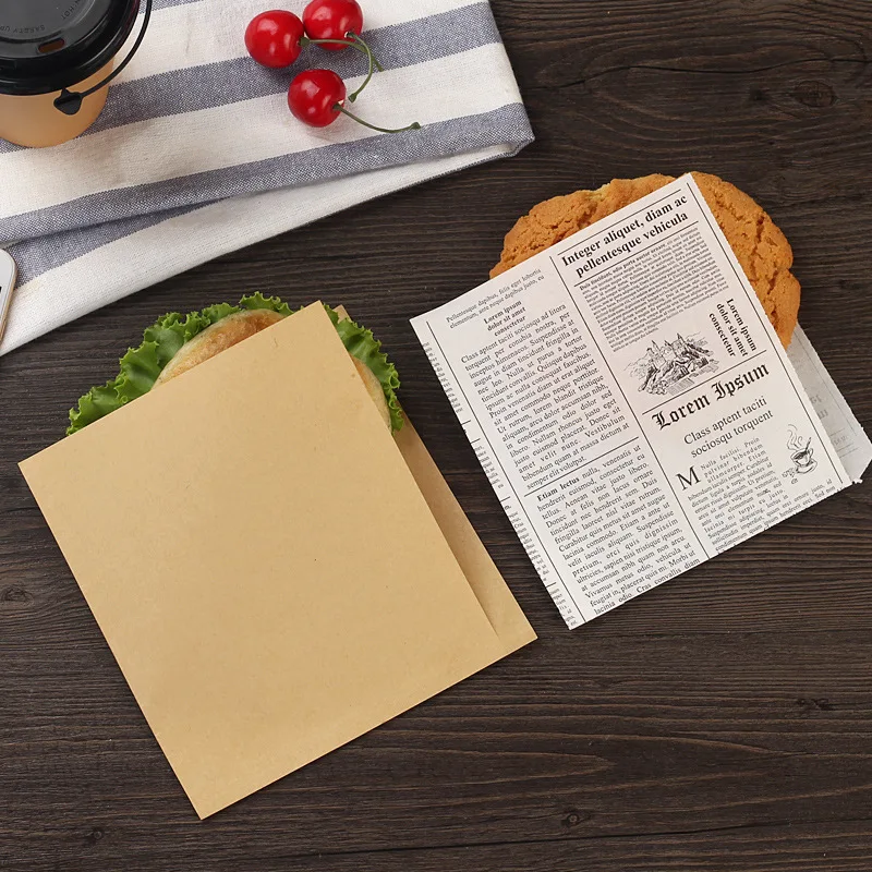 Упаковочный пакет из крафт бумаги квадратная пищевая полиэтиленовая пленка