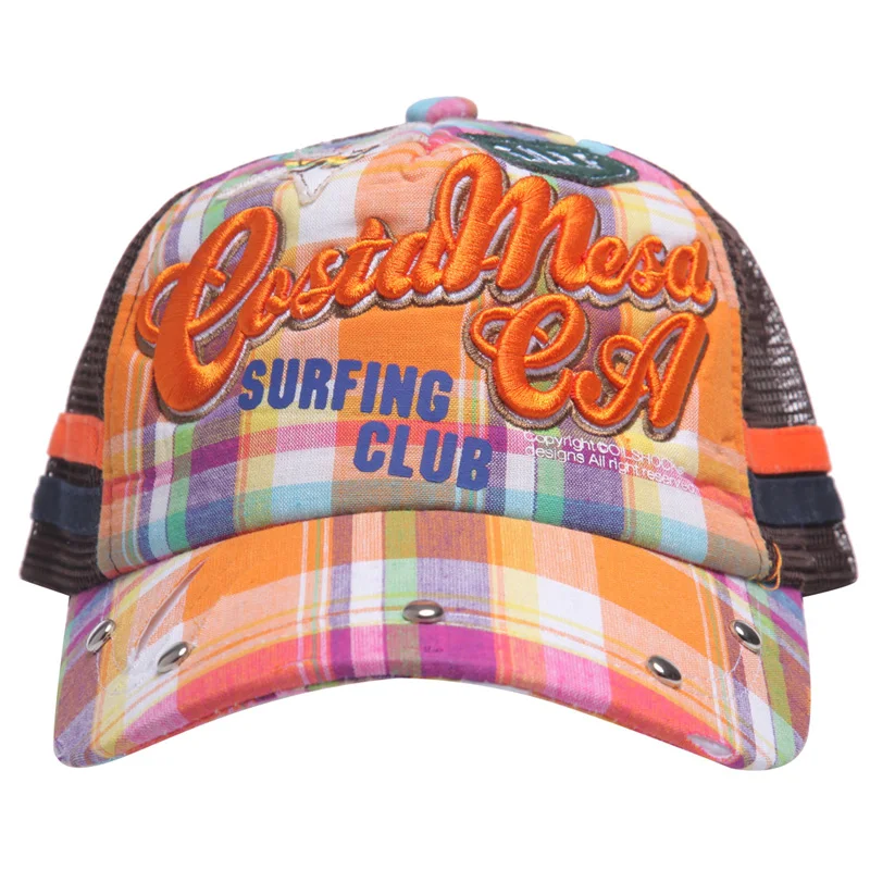 2016 девушки голубое небо с острой большой волной плотная проверки сеточная шапка