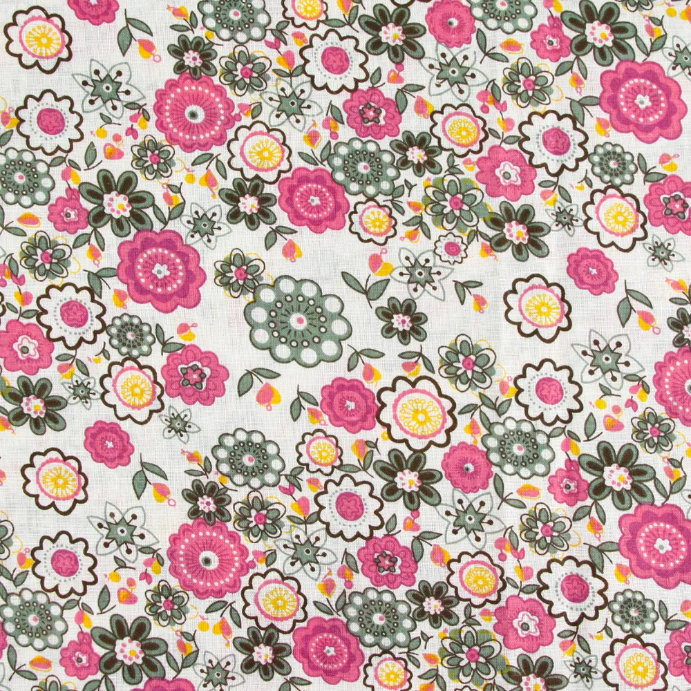 Новый 158 см х полуметр винтажный Красный цветочный принт хлопчатобумажная ткань