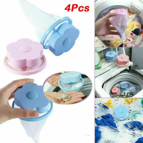 4 шт полиэстер полезный розовый синий 2 ColorsFloating Pet мех Ловца Прачечная для