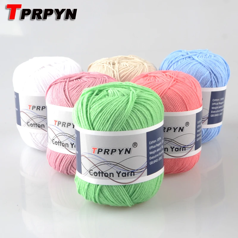 TPRPYN 1 шт. = 50 г хлопчатобумажная пряжа Чистая Детская вязаная Экологически чистая пряжа для вязания крючком, не скатывается