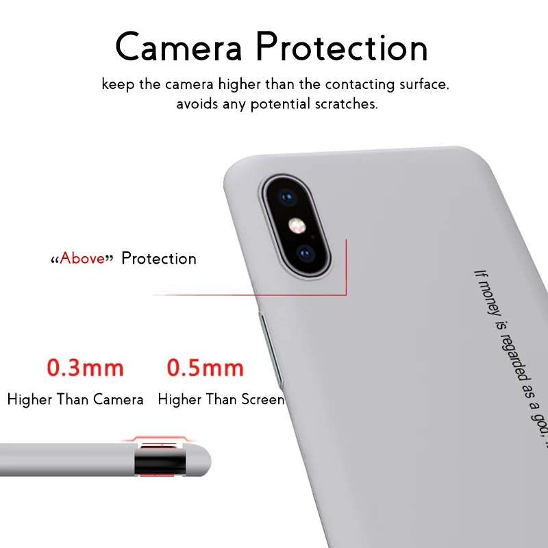 ADKO Ultra Slim Soft Touch PC Case For iPhone X xs max Matte Simple Phone Cement Grey Color Cover Coque XR |