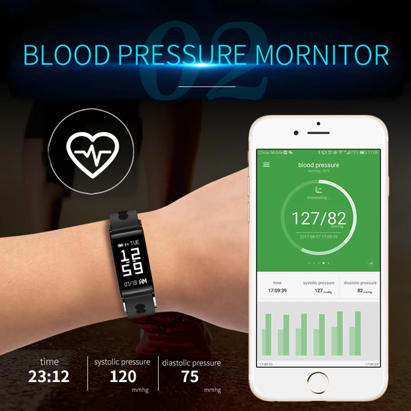 Smart Band MT68 монитор сердечного ритма крови Давление Водонепроницаемый Фитнес