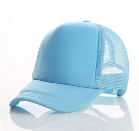 full skyblue 5 шт./партия, летние мужские повседневные сетчатые бейсболки для взрослых, с принтом «сделай сам», индивидуальный дизайн логотипа, бейсболки, кепки, кепки, пляжные бейсболки - Цвет: full skyblue