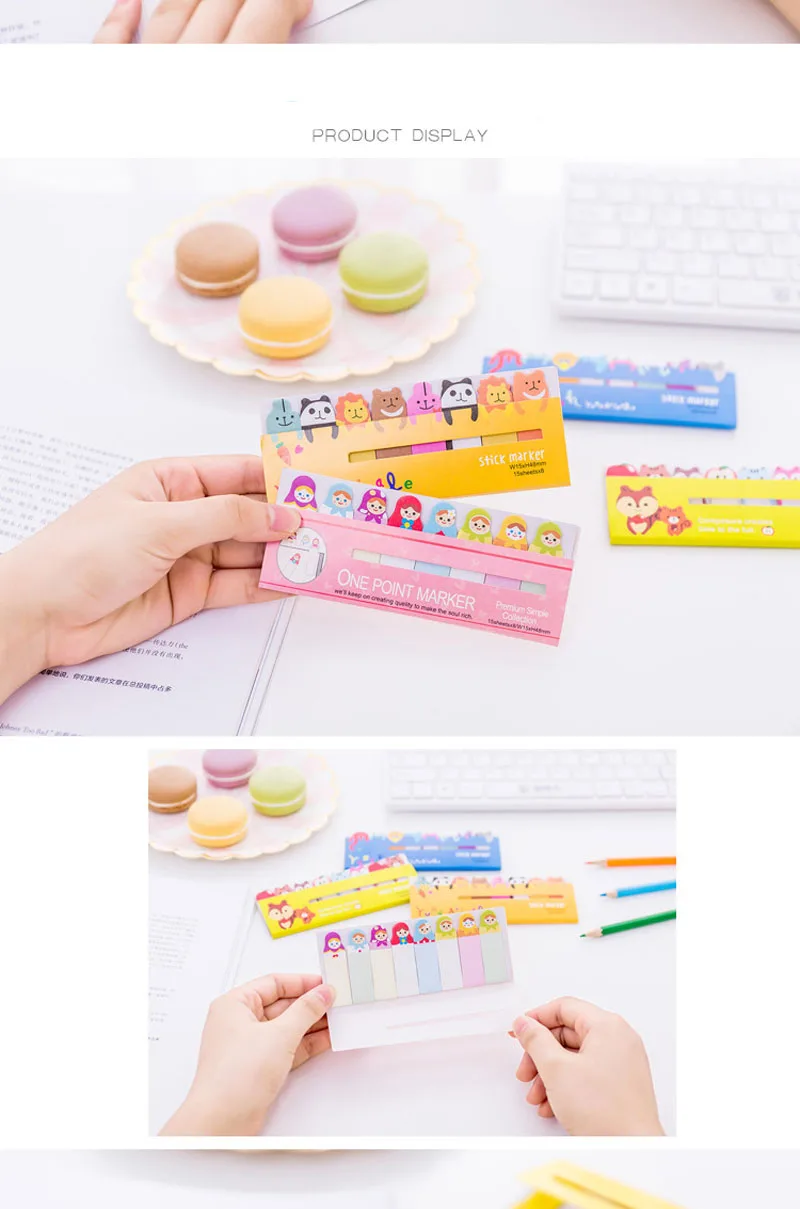 EZONE Kawaii, Мультяшные животные, стикеры для заметок в форме кошки/собаки/медведя, блокнот для заметок, блокнот, Стикеры для заметок, школьные офисные принадлежности