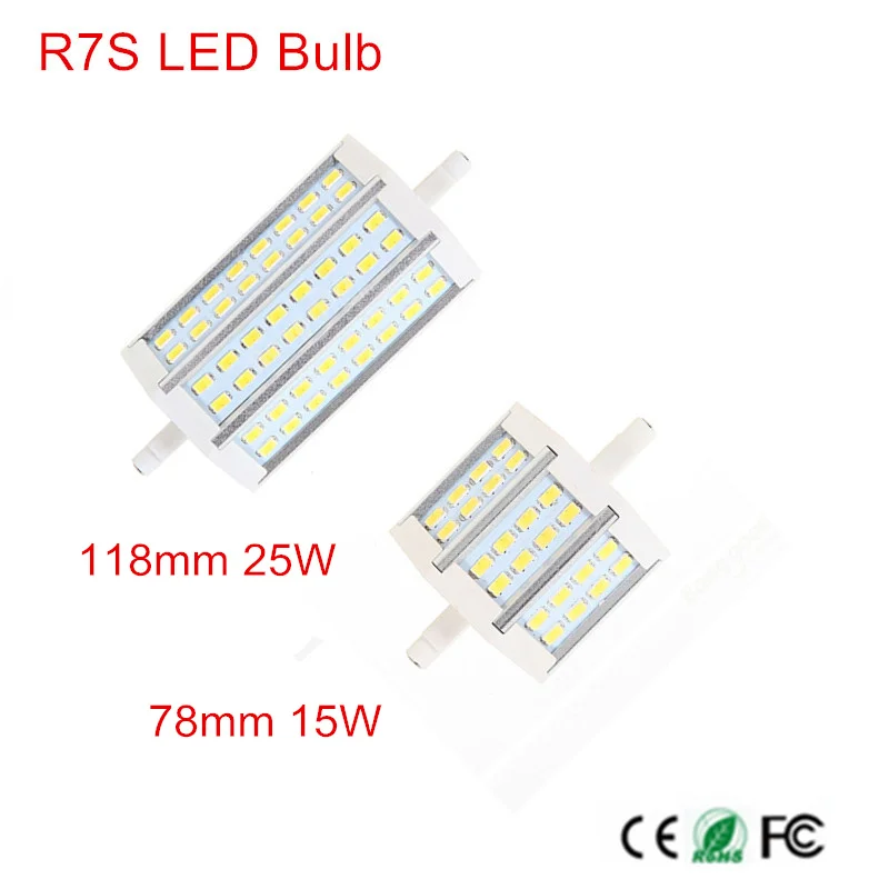 

1PCS High Power Dimmable R7S led 15W 25W SMD5730 78mm J78 118mm J118 LED bulb light lamp AC85-265V replace halogen floodlight