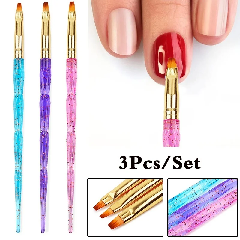 3 шт./компл. фототерапии ногтей Маникюрные щетки комплект с цветочным принтом