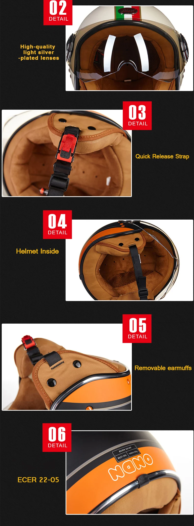 BEON B110B с открытым лицом мотоциклетный шлем Casco Capacete, винтажный Ретро шлем, шлем для скутера ECE