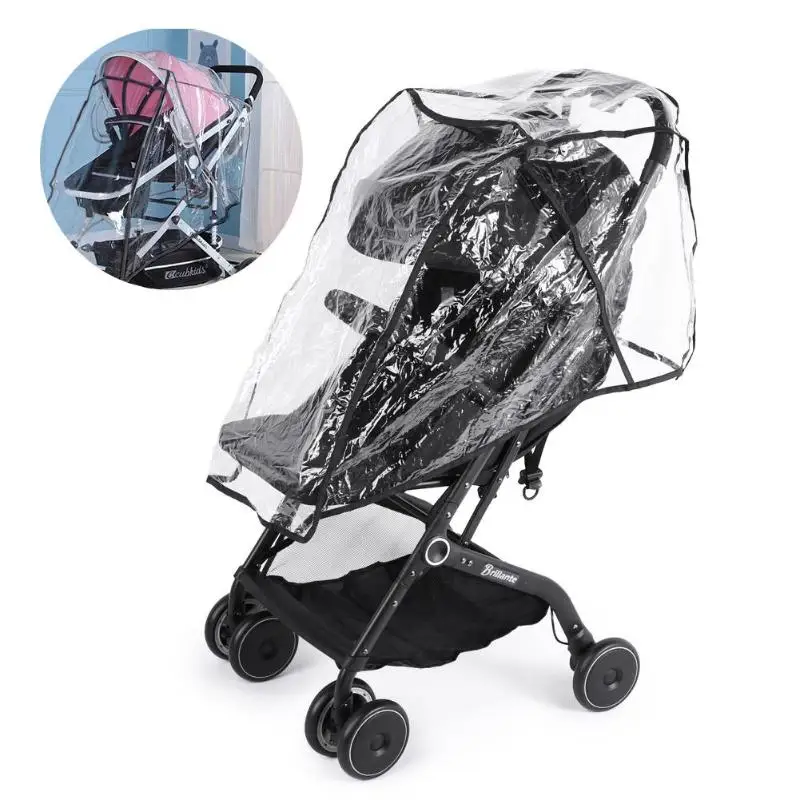 

Baby Stroller Accessories Universal Rain Cover Mosquito Net Zipper Wind Dust Shield Waterproof Raincover for Pushchairs Supply