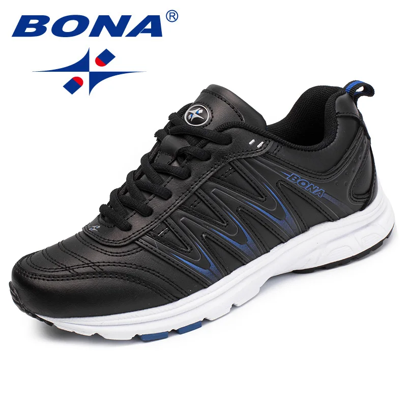 BLACK ROYAL BLUE BONA/Новое поступление; классические стильные женские модные кроссовки; Уличная обувь; tenis feminino Zapatos; модные дизайнерские женские туфли на плоской подошве ручной работы - Цвет: BLACK ROYAL BLUE