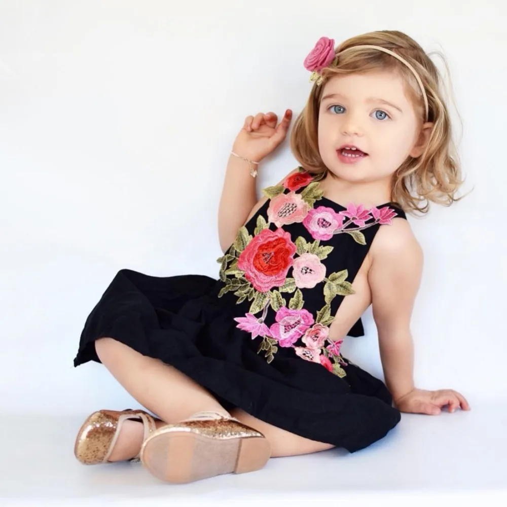 Лидер продаж летние милые платья принцессы для девочек без рукавов с круглым