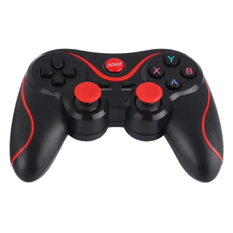 black V3.0 игровой пульт дистанционного управления дизайн T3+ беспроводной геймпад Bluetooth Джойстик легкая структура для Android смартфон коробка - Цвет: black