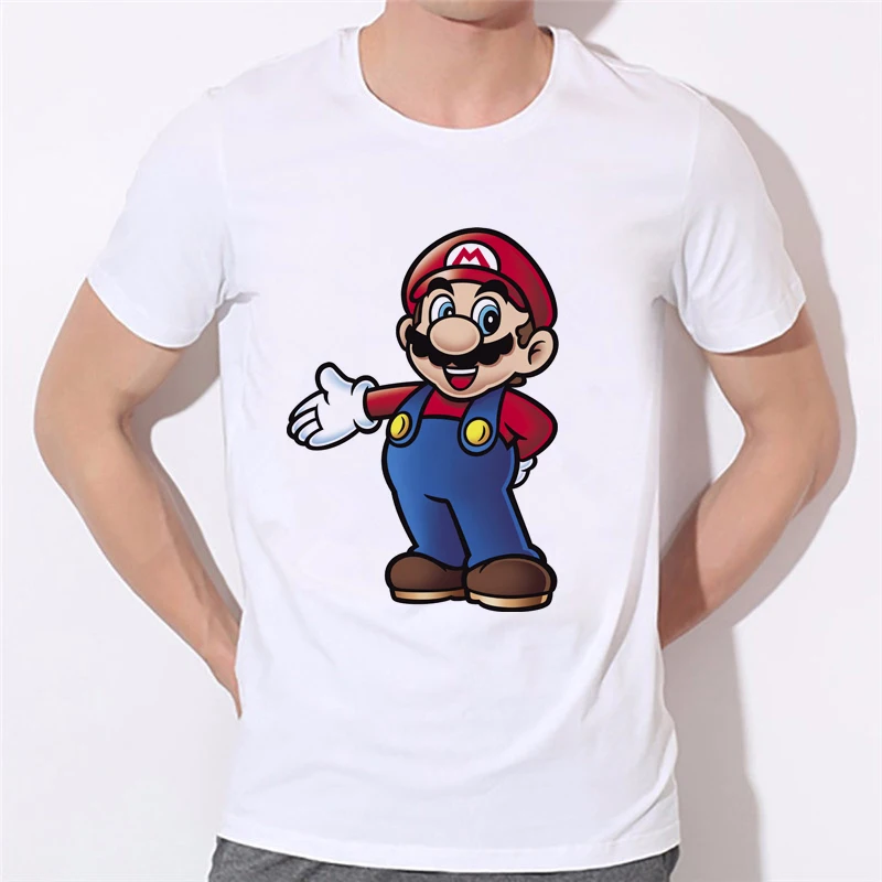Белый Супер Марио флэш Bros Игры Мужчины Женщины топы тройники мода лето 3d печать футболка o-образным вырезом короткий рукав футболки 37N-13