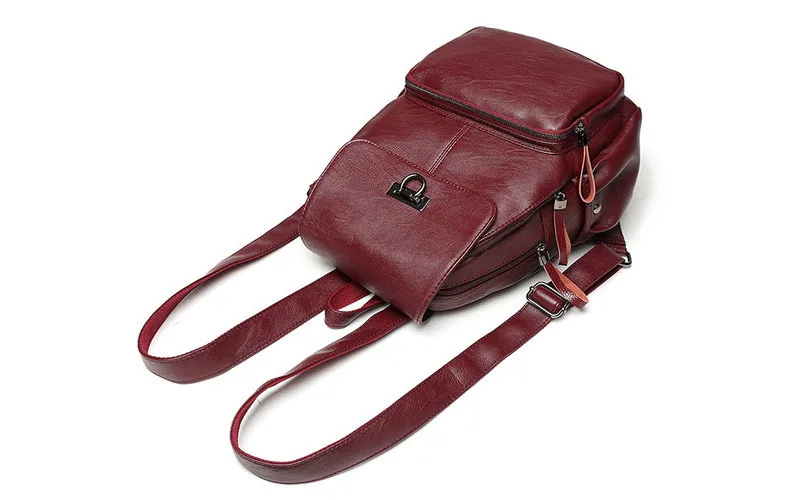 Модный женский рюкзак из натуральной кожи на молнии и сумки через плечо Mochila, школьные сумки для подростков, большой черный рюкзак для ноутбука