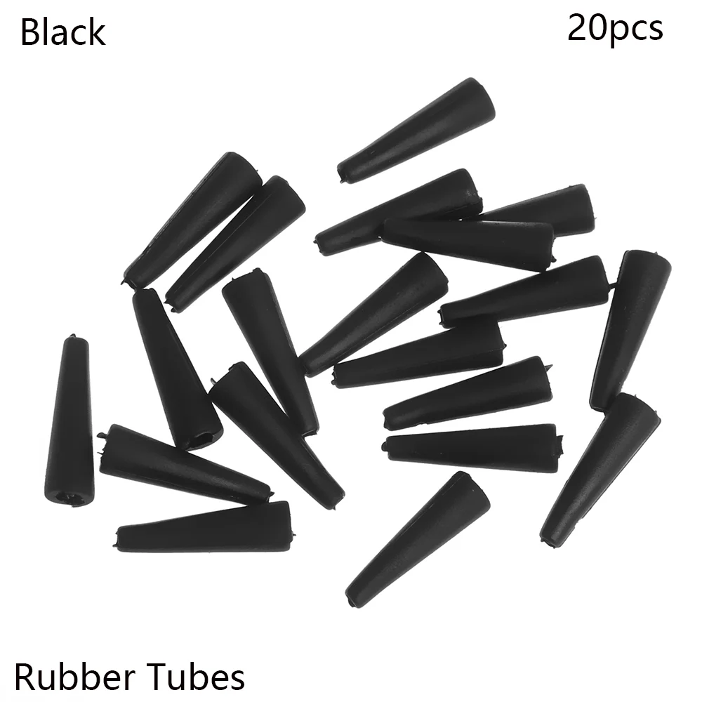 Rubber Tubes 20 шт. силикагель карп терминал снасти черный/зеленый/коричневый безопасные свинцовые зажимы рыболовные снасти Оборудование Инструмент рыболовные аксессуары - Цвет: Rubber Tubes