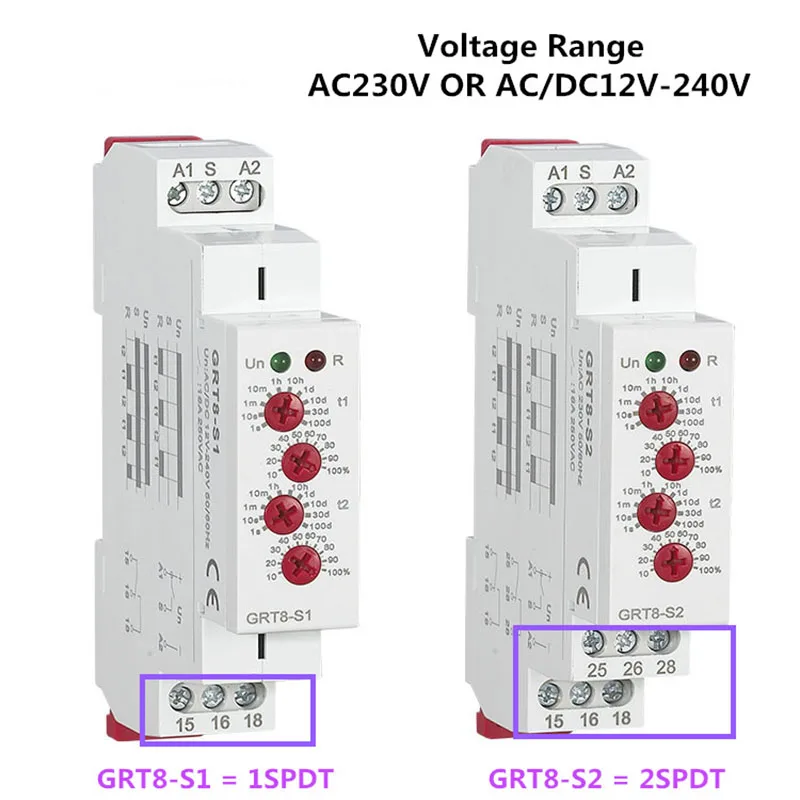Din Rail Повторите реле AC220V 16A AC/DC12V 240V SPDT 4 ручки регулируемый таймер Электрический