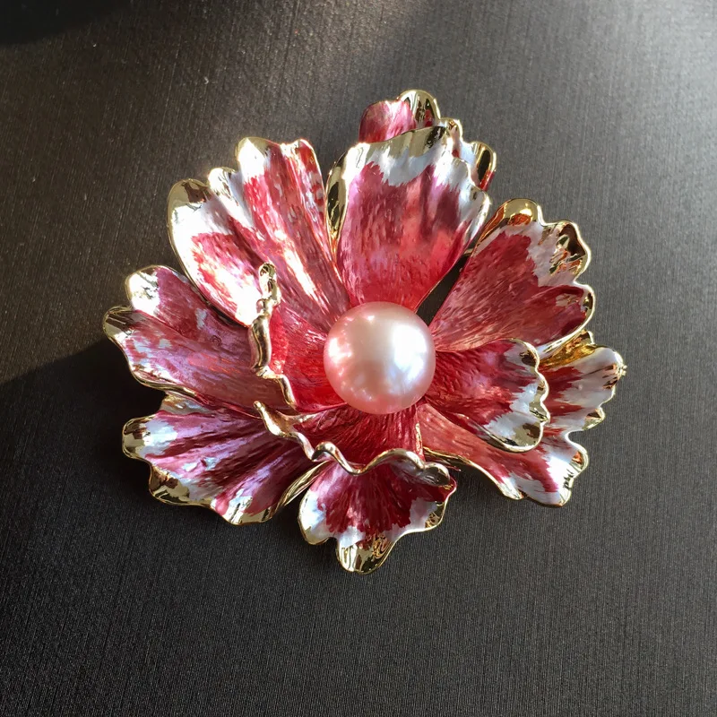 Роскошные Броши в форме цветка для женщин винтажная Глянцевая брошь из