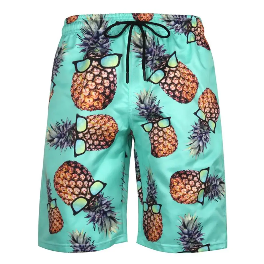 

pineapple Surf beach shorts mens short homme men swimwear short de bain homme beach mens boardshorts shorts surf swimming 139