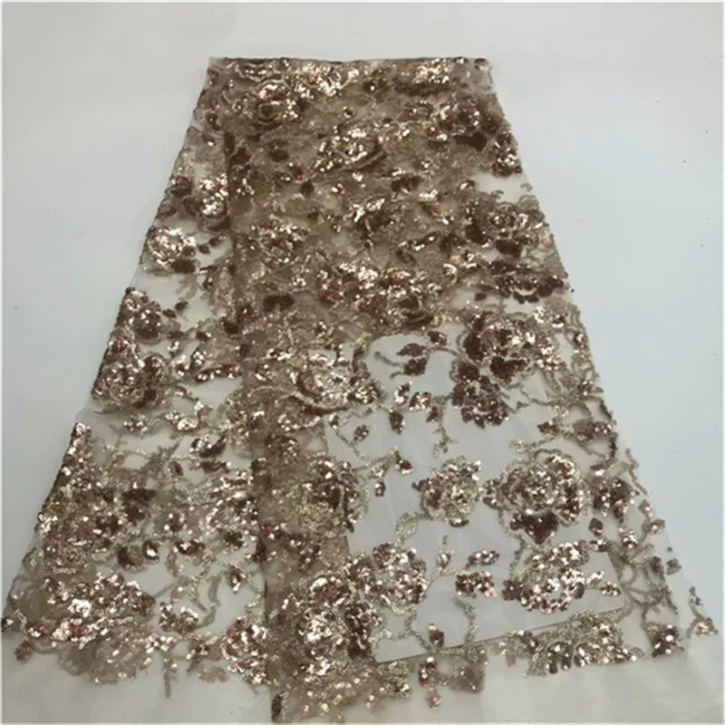 Нигерийская французская кружевная ткань 2019 африканская фатиновая с пайетками